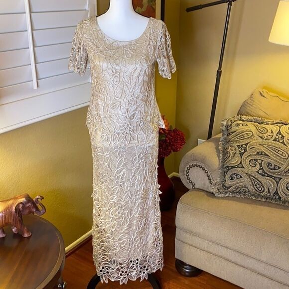 Silk 2 Piece Maxi Dress, Size Small - Picture 1 of 8